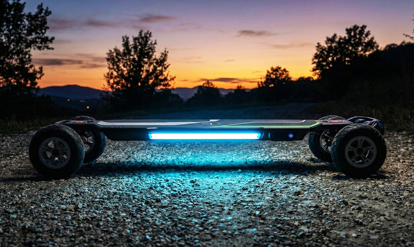 all terrain electric skateboard lighting