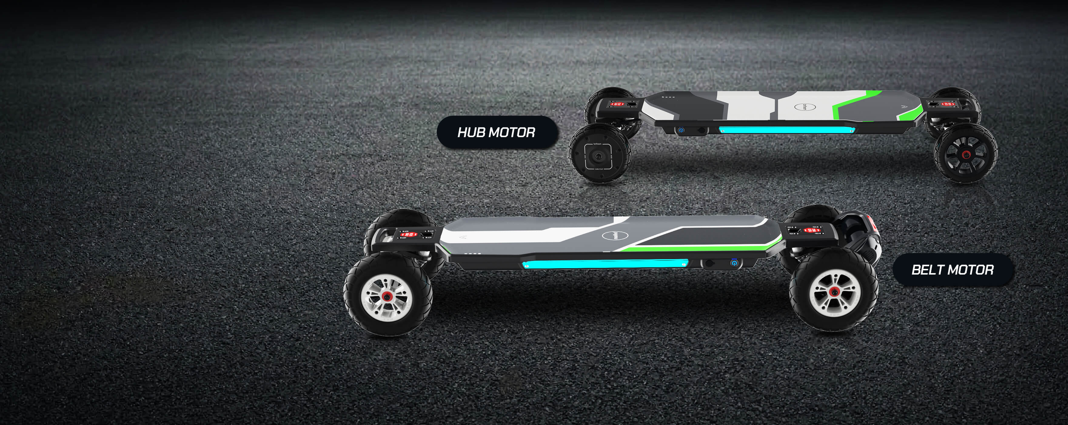 off road electric skateboards hub motor belt motor