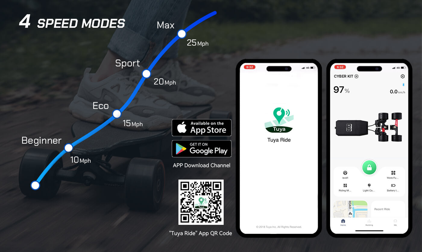 electric skateboard kit app