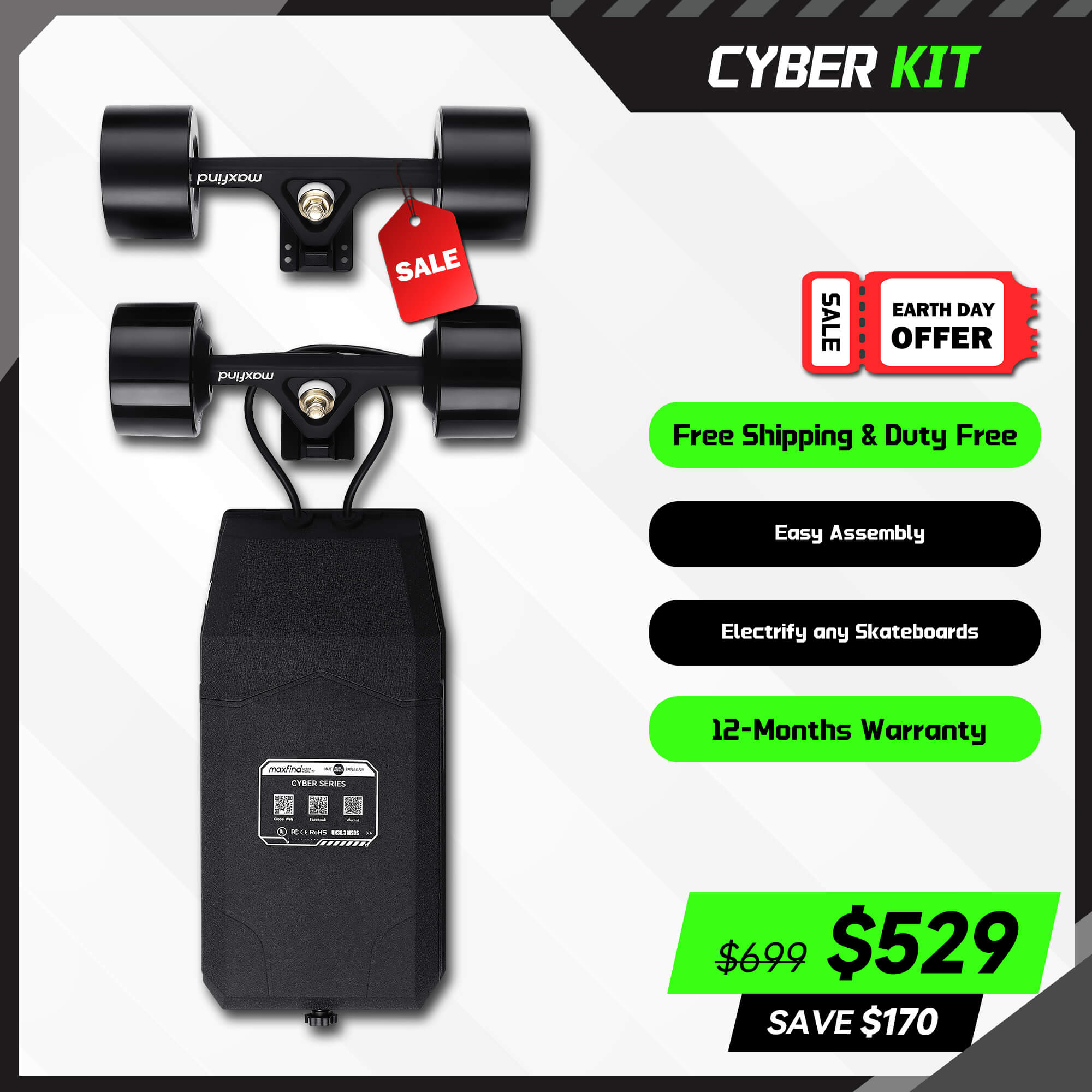 electric skateboard kit hub motor