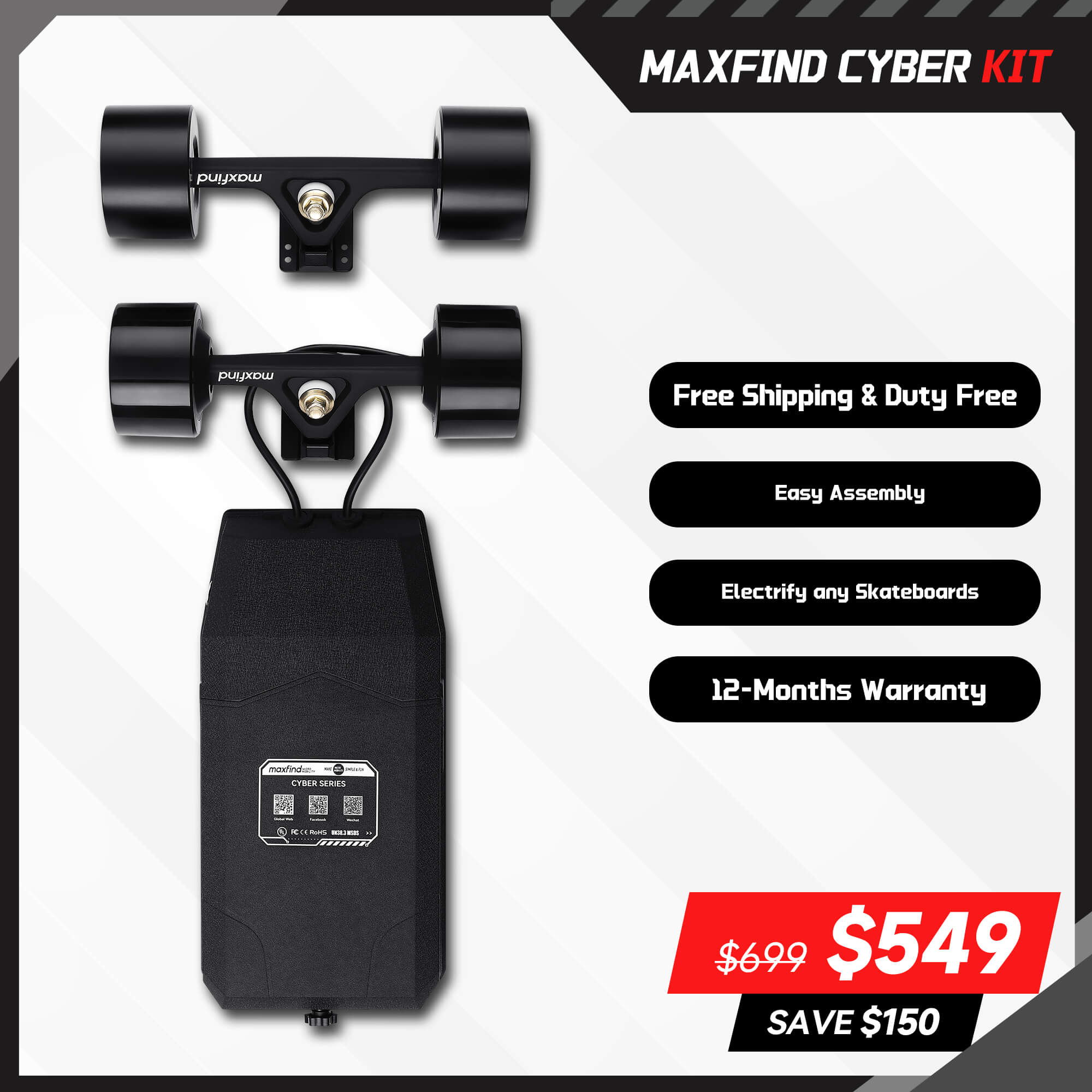 electric skateboard kit hub motor