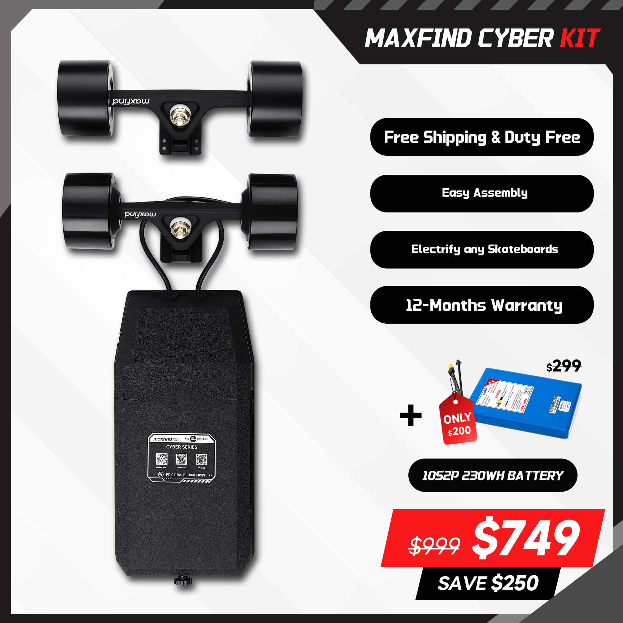 electric skateboard kit hub motor