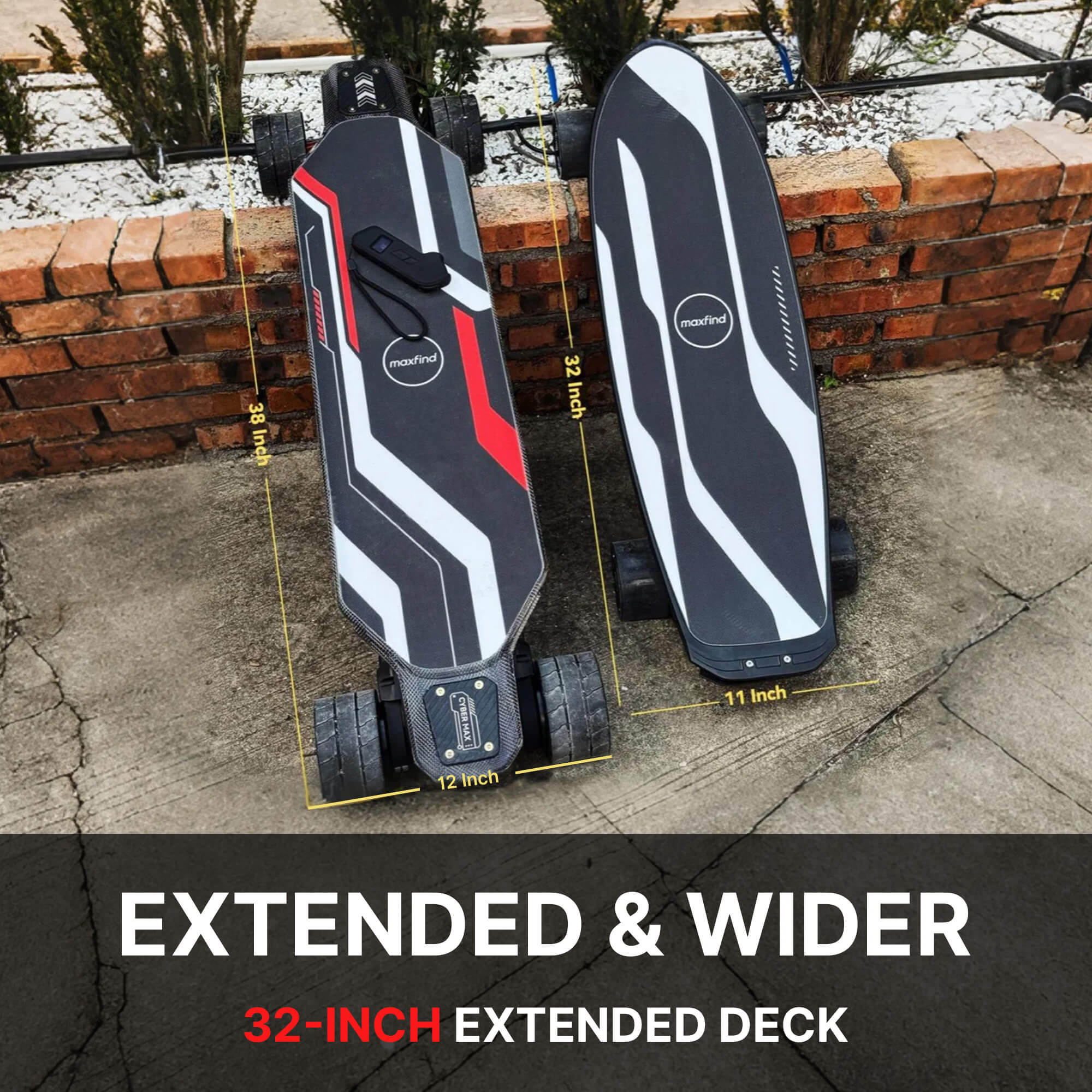 cyber mini electric skateboard size