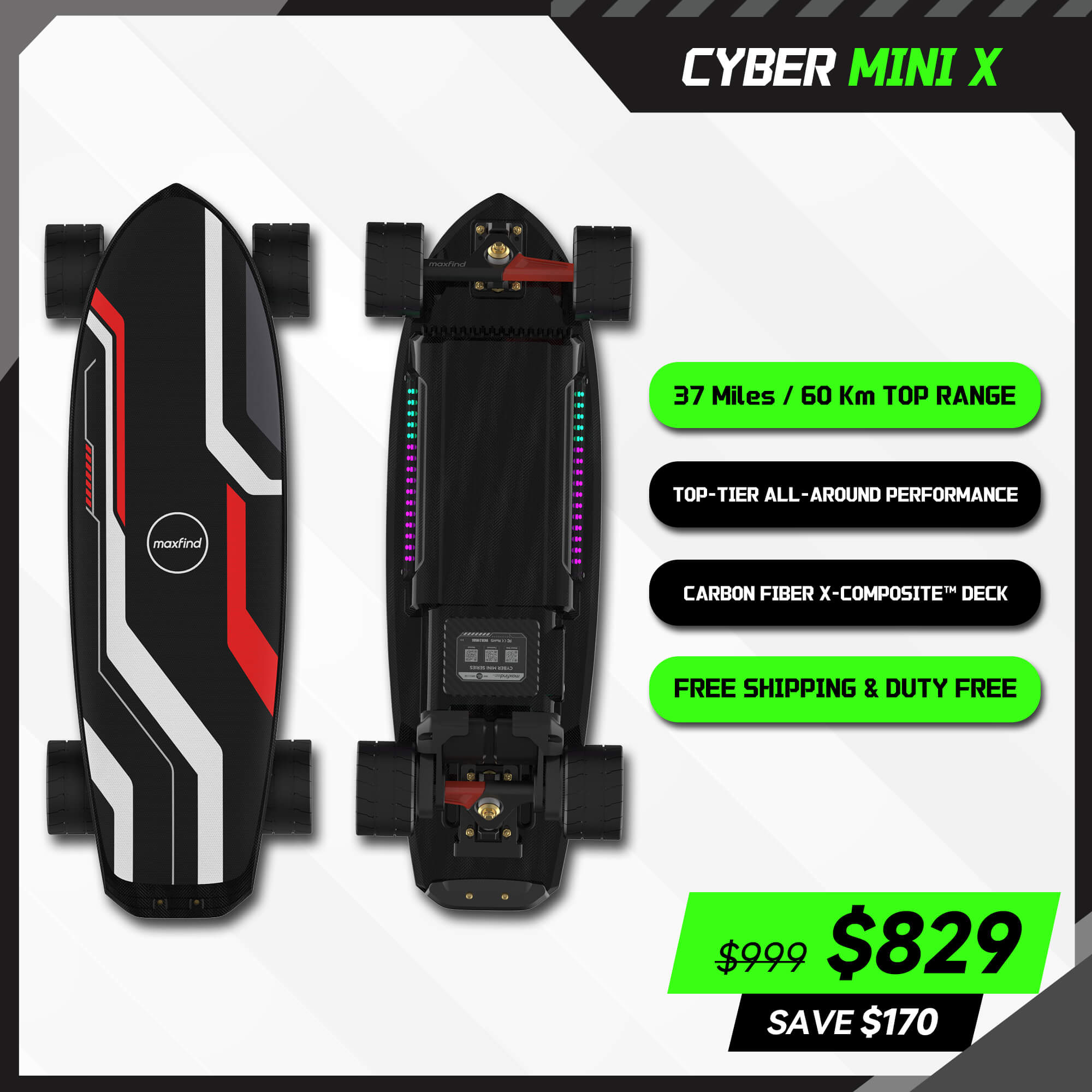 mini electric skateboard belt motor