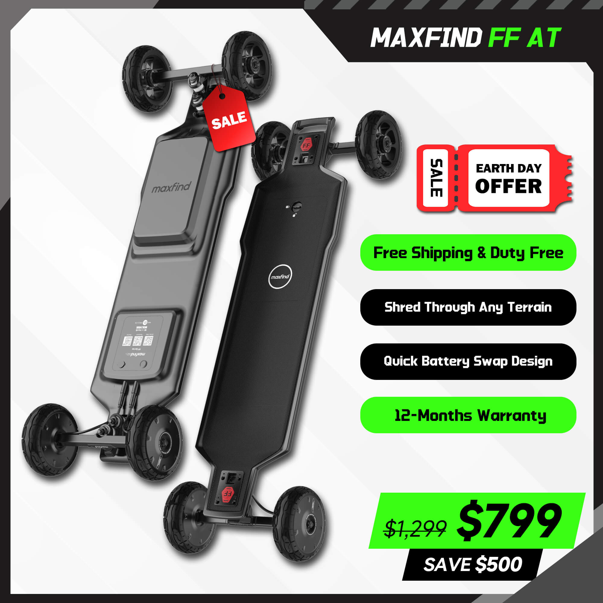 off road electric skateboard