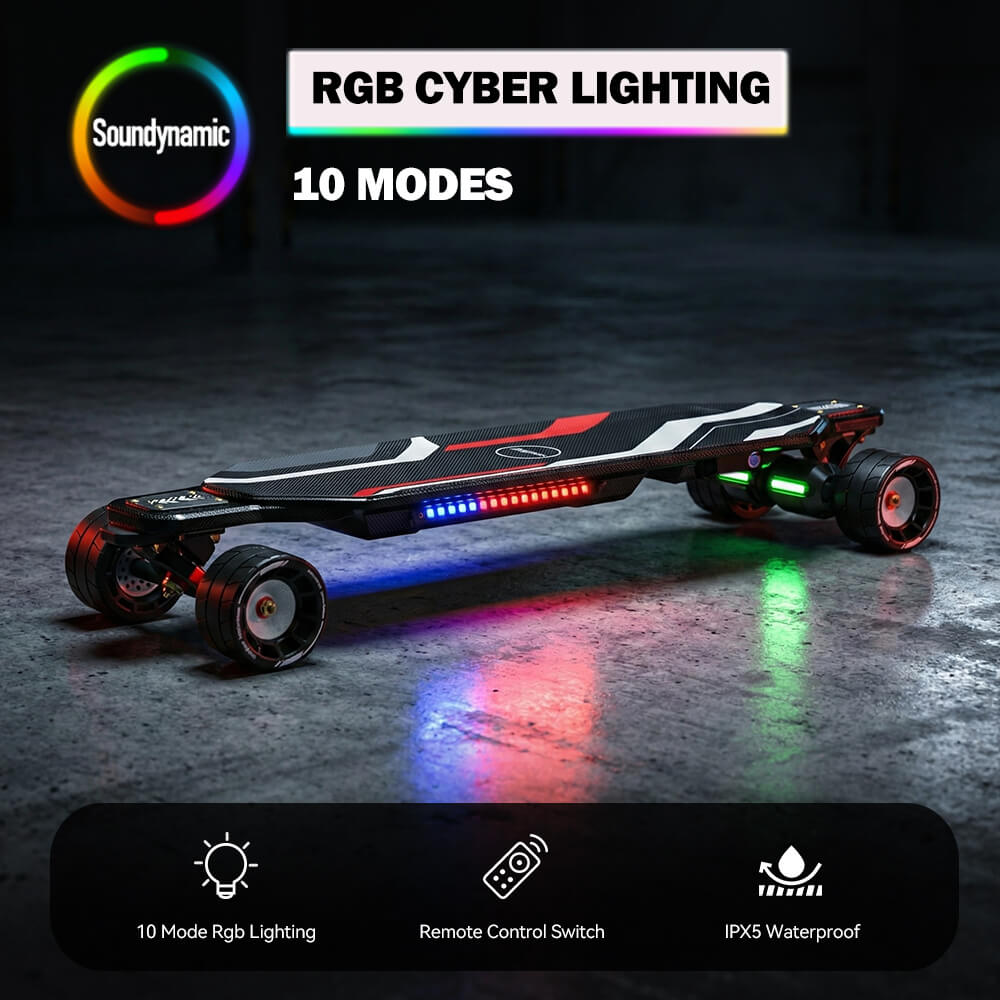 electric skateboard rgb lighting