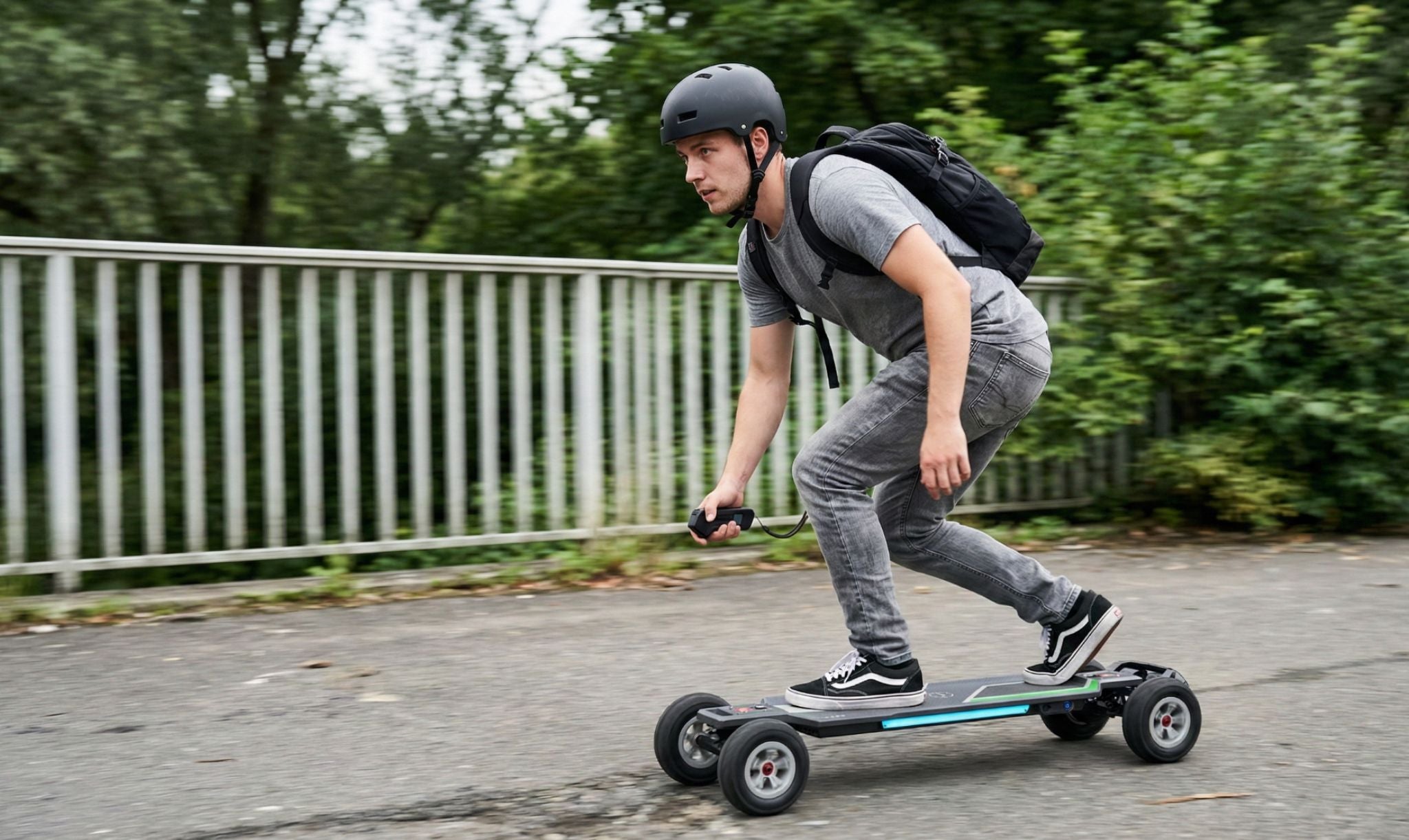 Off-Road Electric Skateboard for Rough Roads and Park Paths 