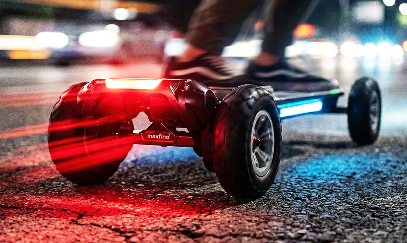 all terrain electric skateboard lighting