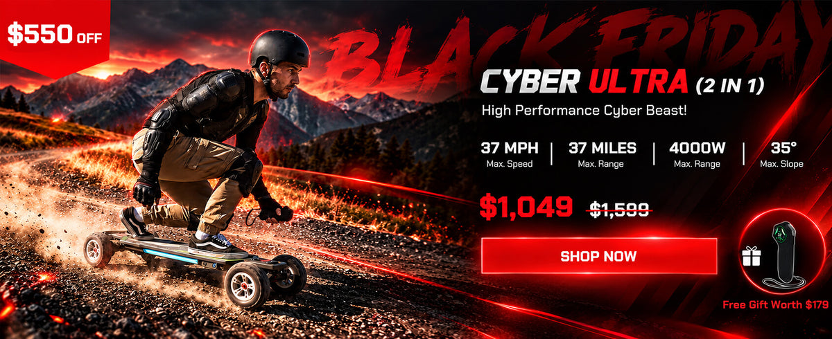 maxfind cyber ultra all terrain electric skateboard