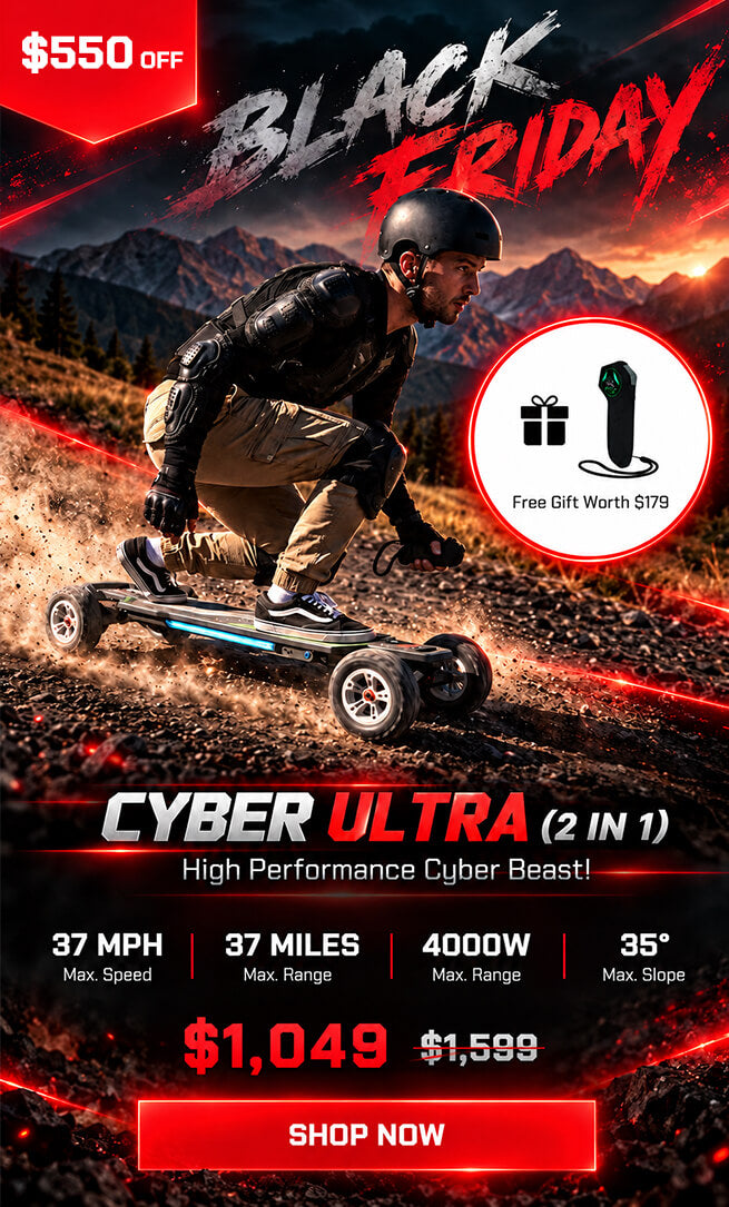 maxfind cyber ultra all terrain electric skateboard