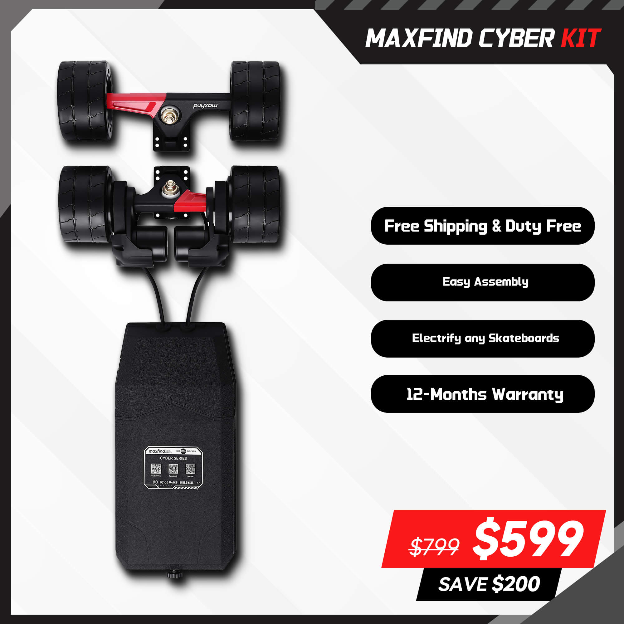 electric skateboard belt motor kit