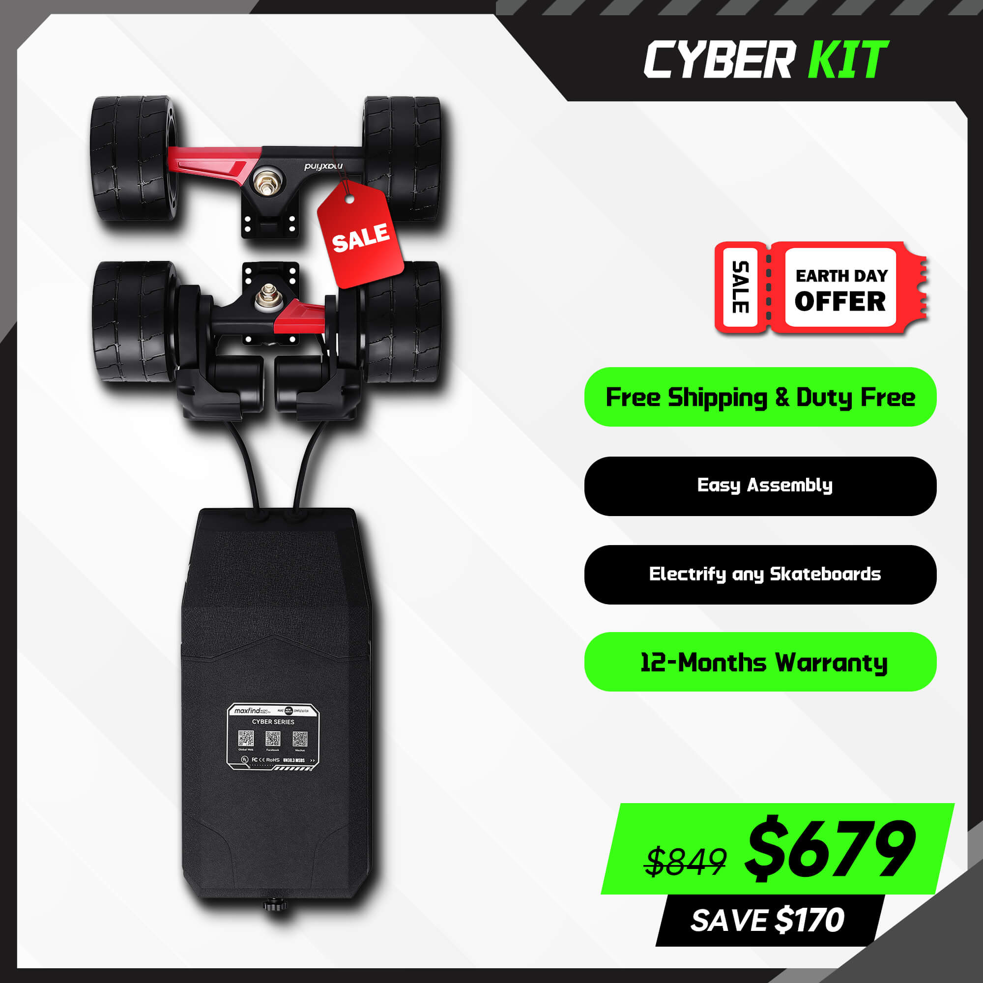 electric skateboard kit belt motor