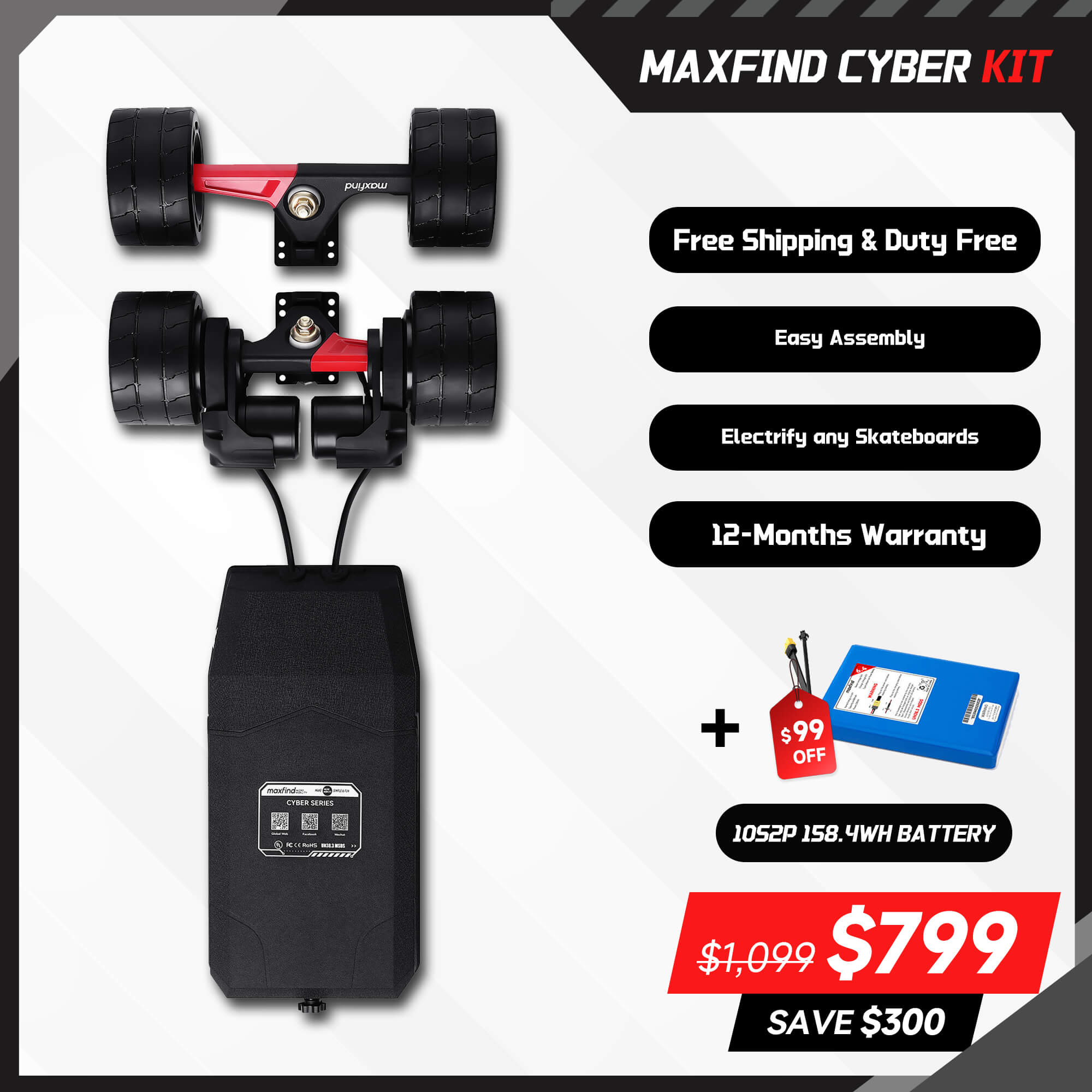 electric skateboard belt motor kit