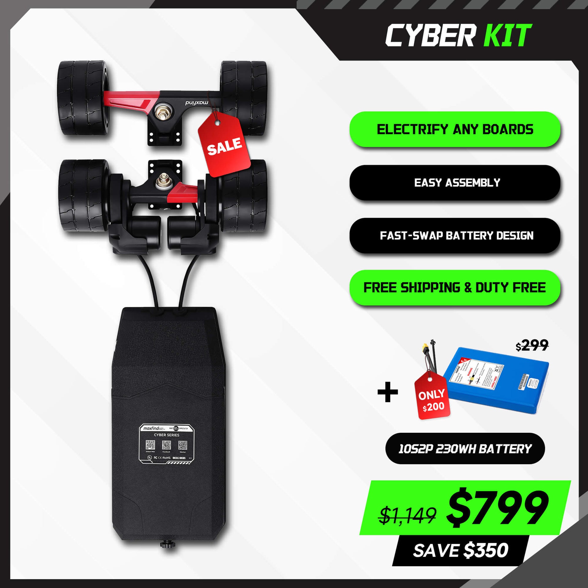 Electric is the Future - Unlimited Loaded RACE Kit - CalStreets BoarderLabs