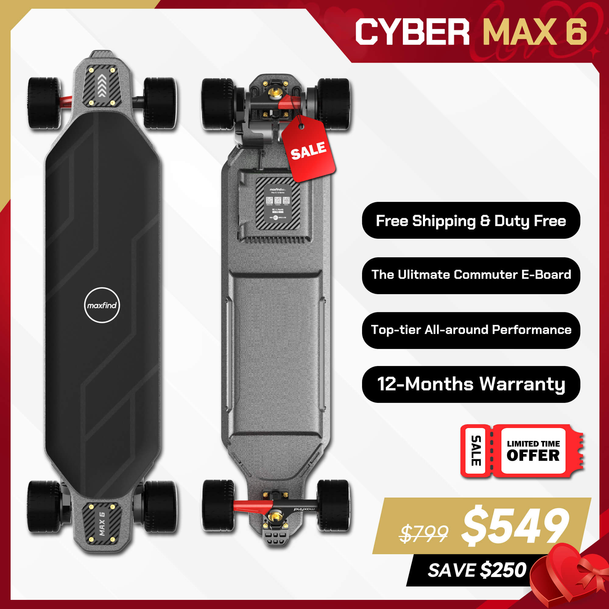 Good Electric Longboard Skateboard - MAXFIND CYBER MAX – Maxfind