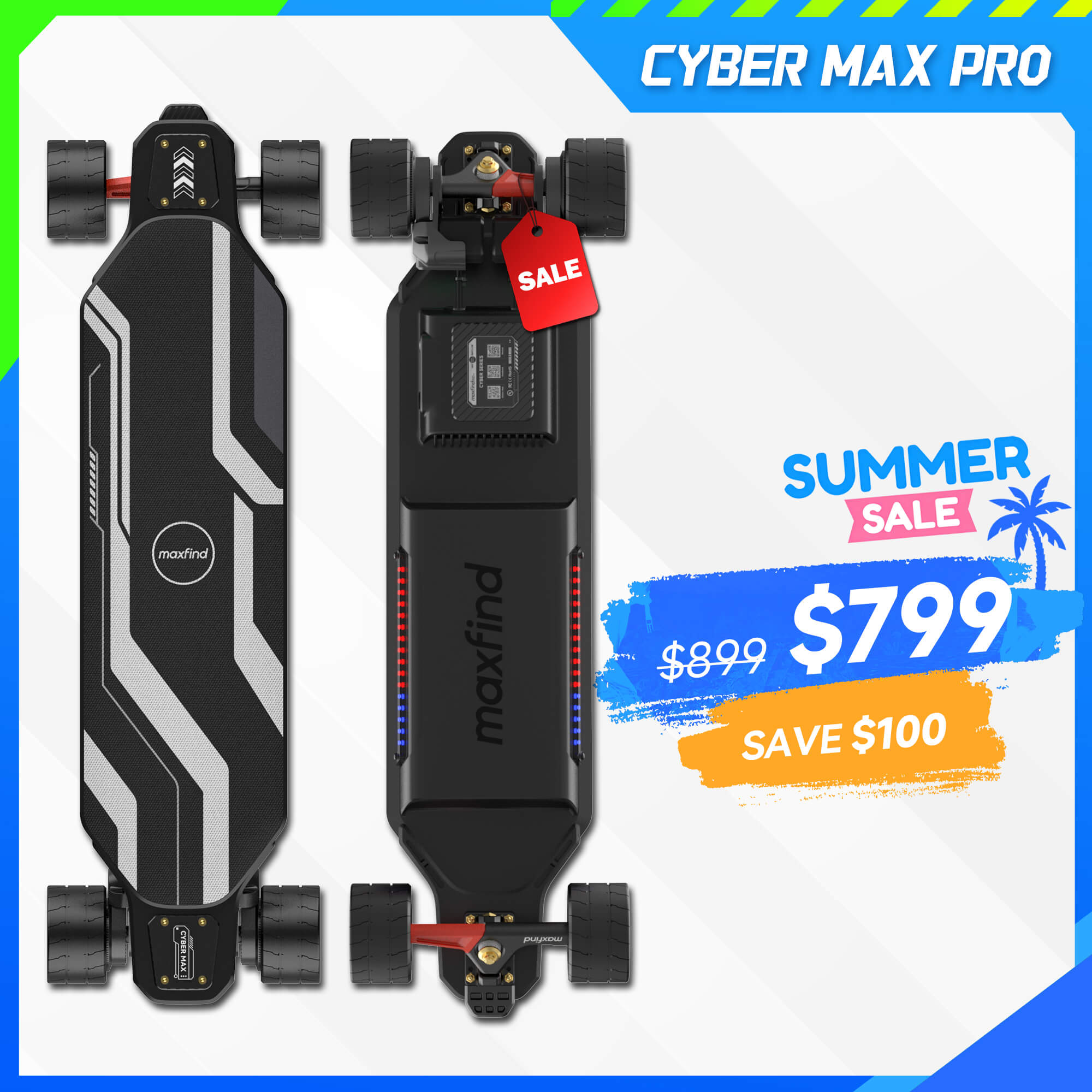 Good Electric Longboard Skateboard - MAXFIND CYBER MAX – Maxfind