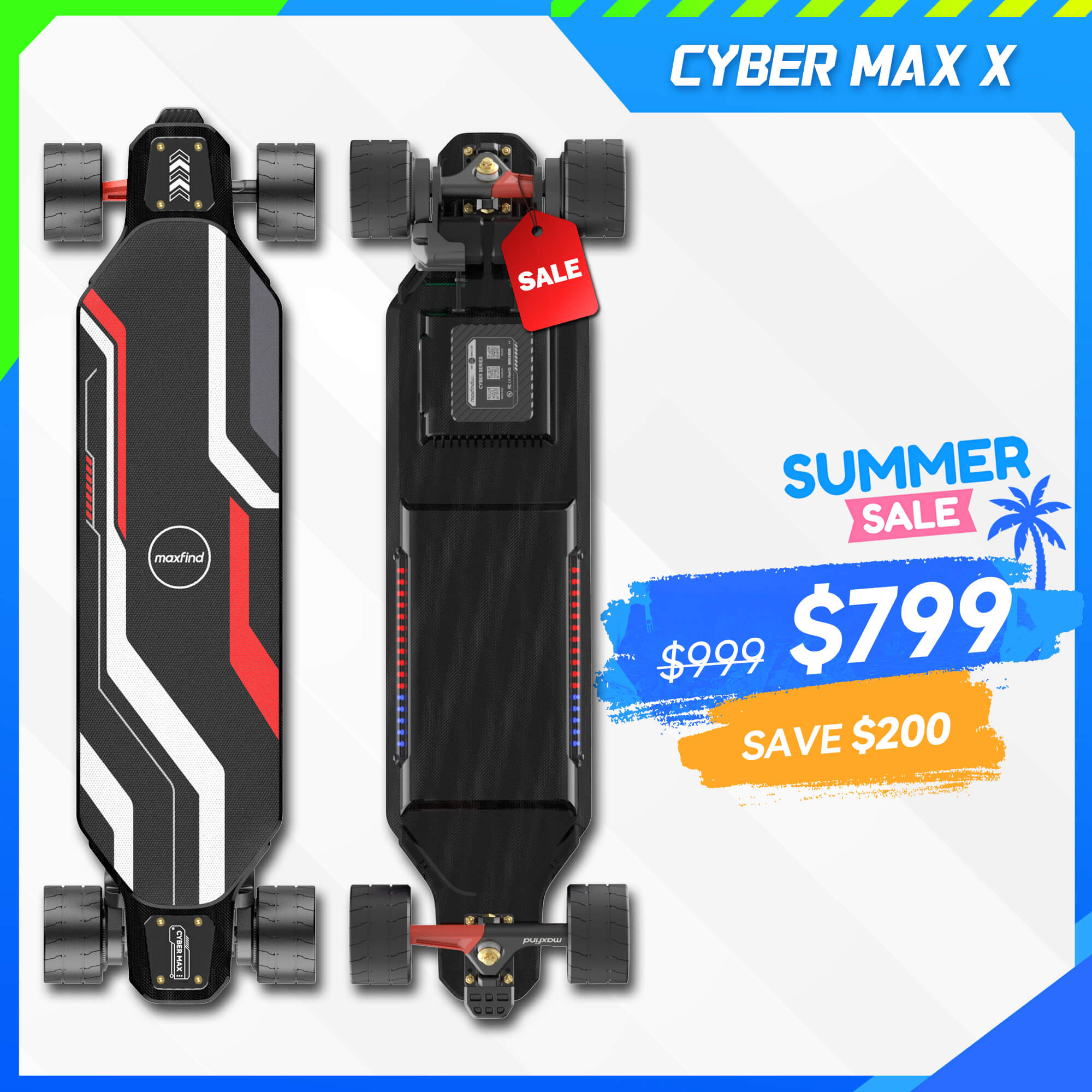 Good Electric Longboard Skateboard - MAXFIND CYBER MAX – Maxfind