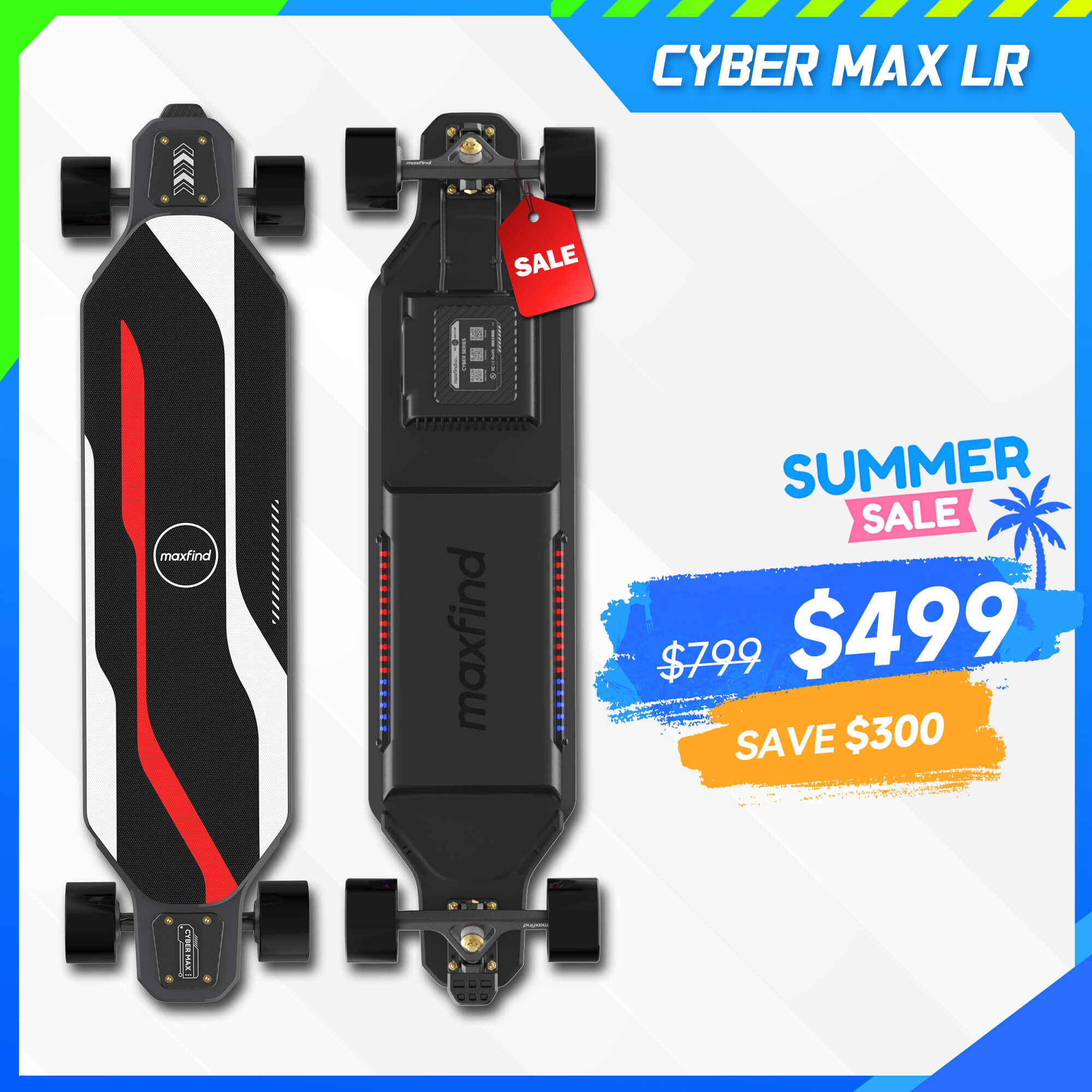 Good Electric Longboard Skateboard - MAXFIND CYBER MAX – Maxfind