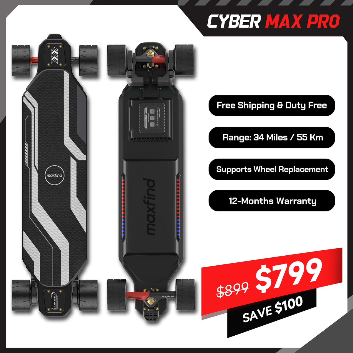 long range belt motor electric skateboard
