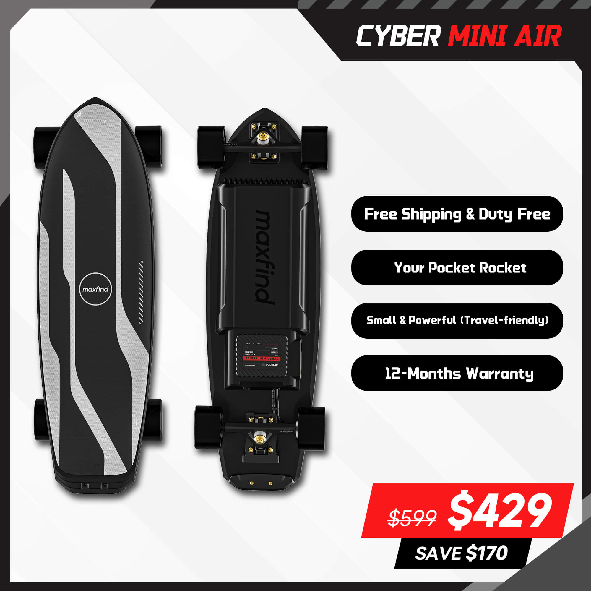 mini electric skateboard hub motor