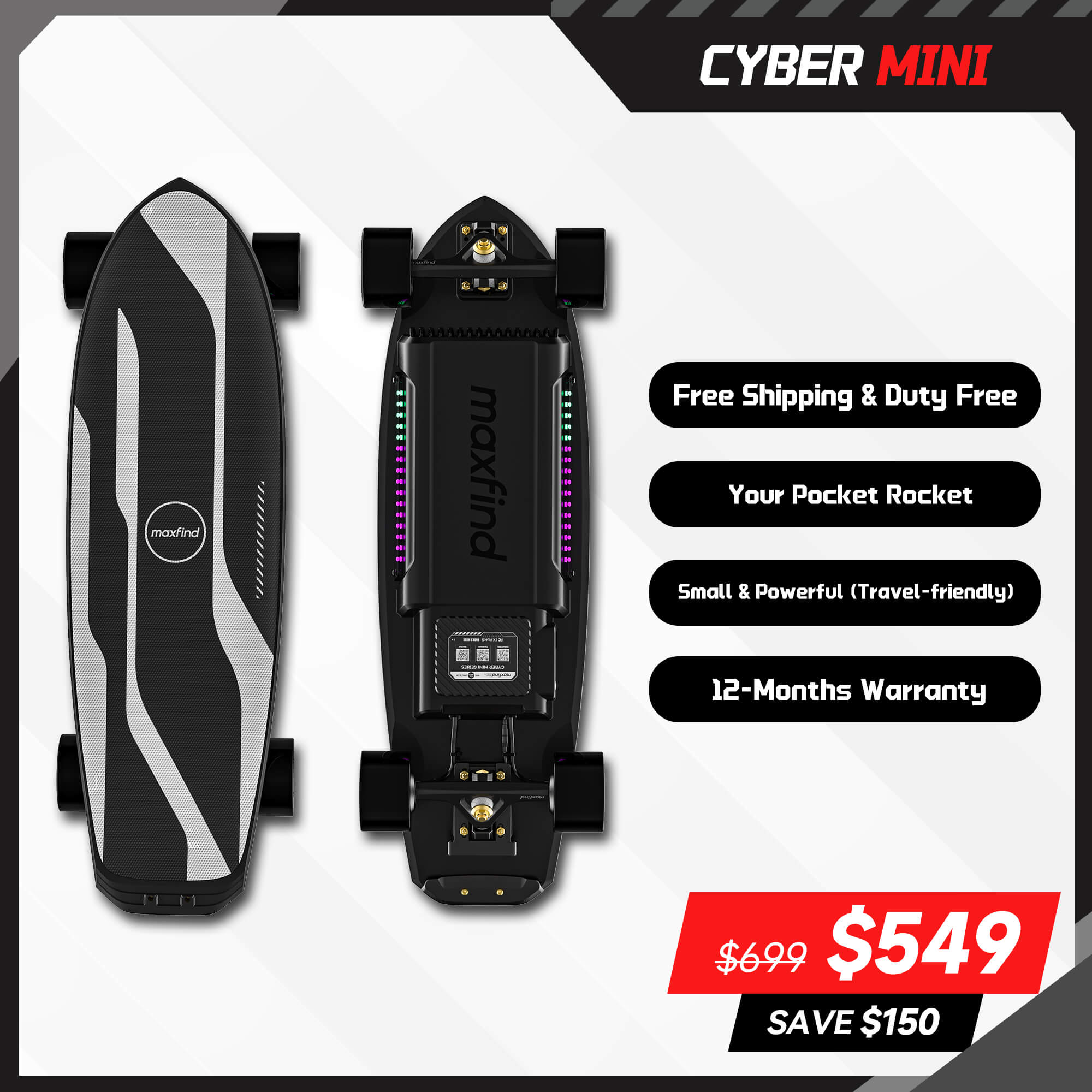 mini electric skateboard hub motor