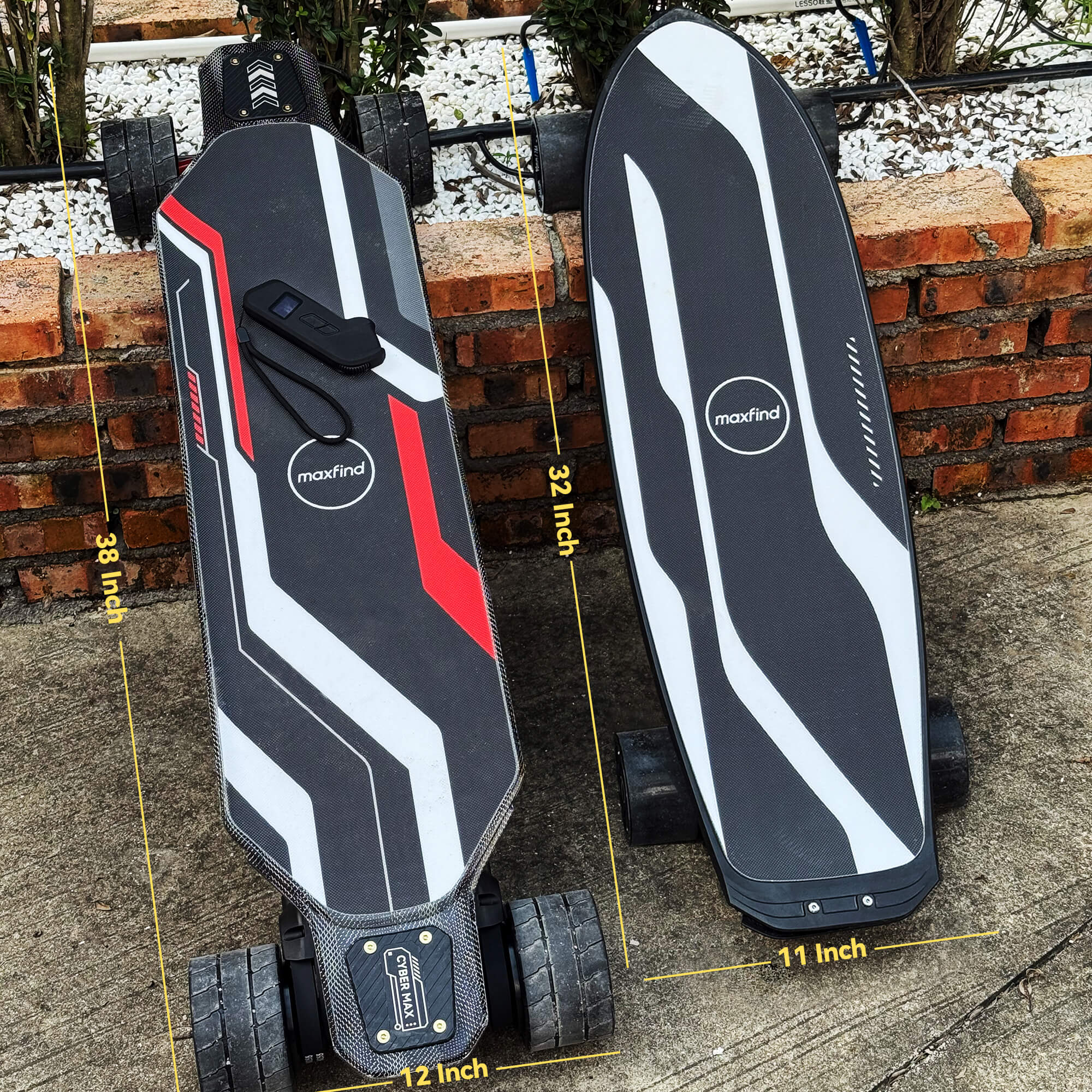 cyber mini electric skateboard size