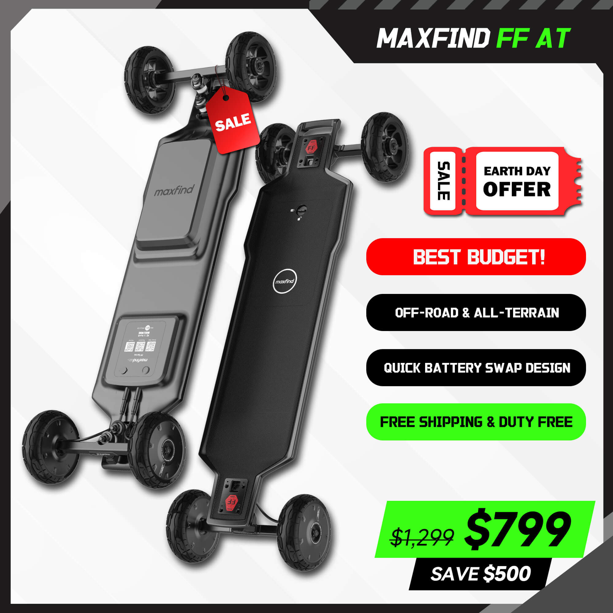 off road electric skateboard