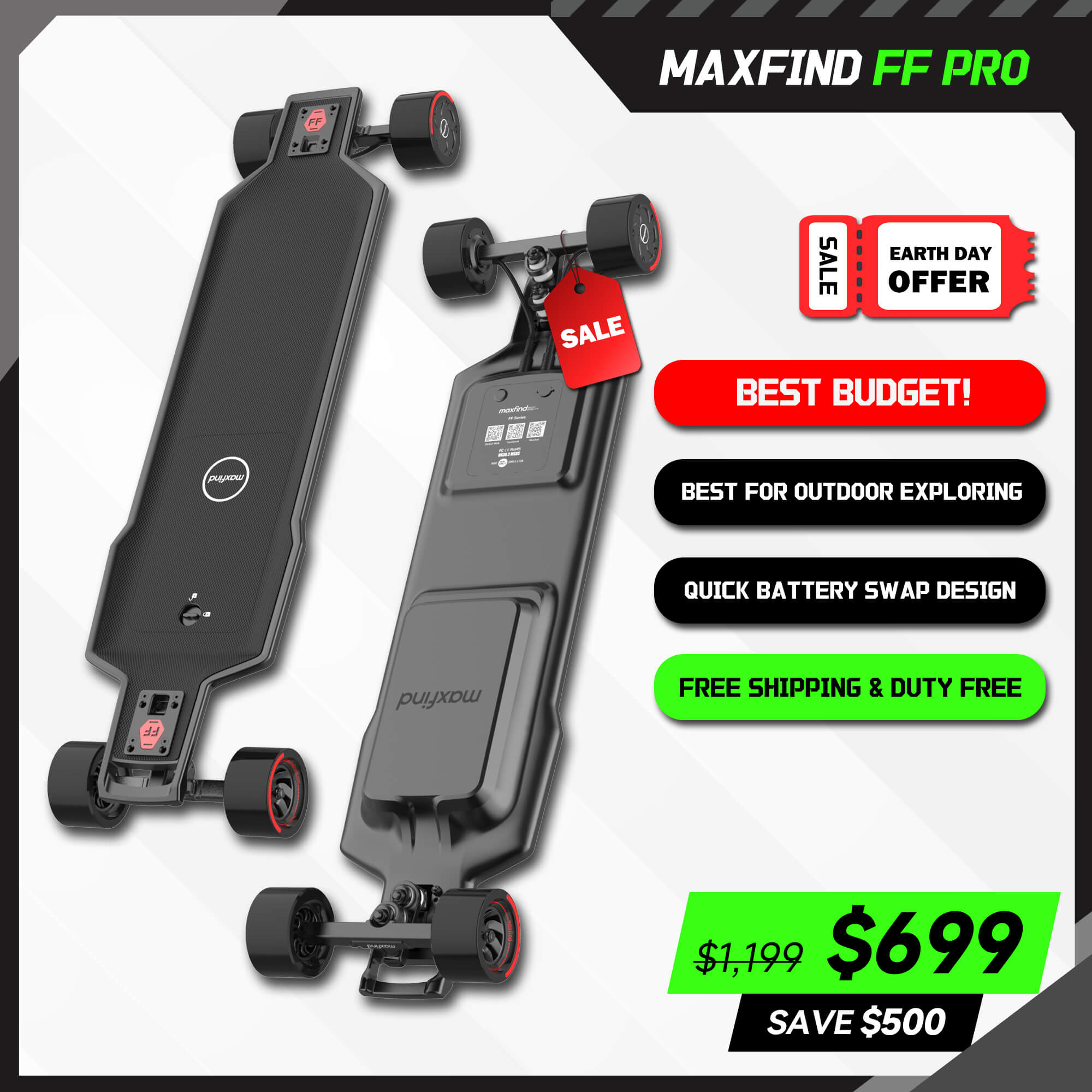 long range electric longboard