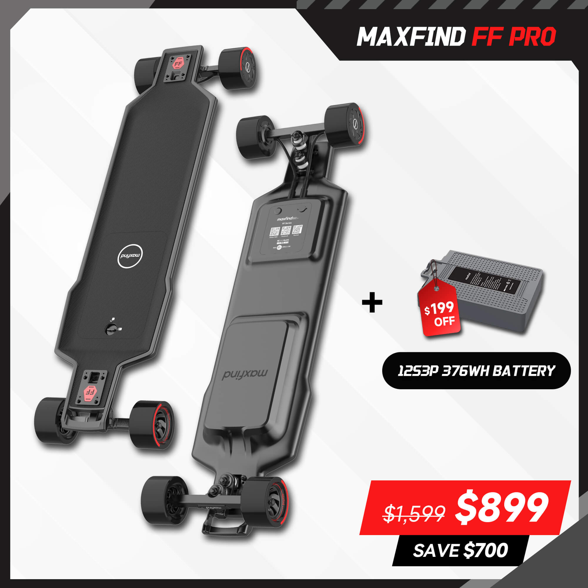 Remote Electric Skateboard Longboard Adults - MAXFIND FF PRO