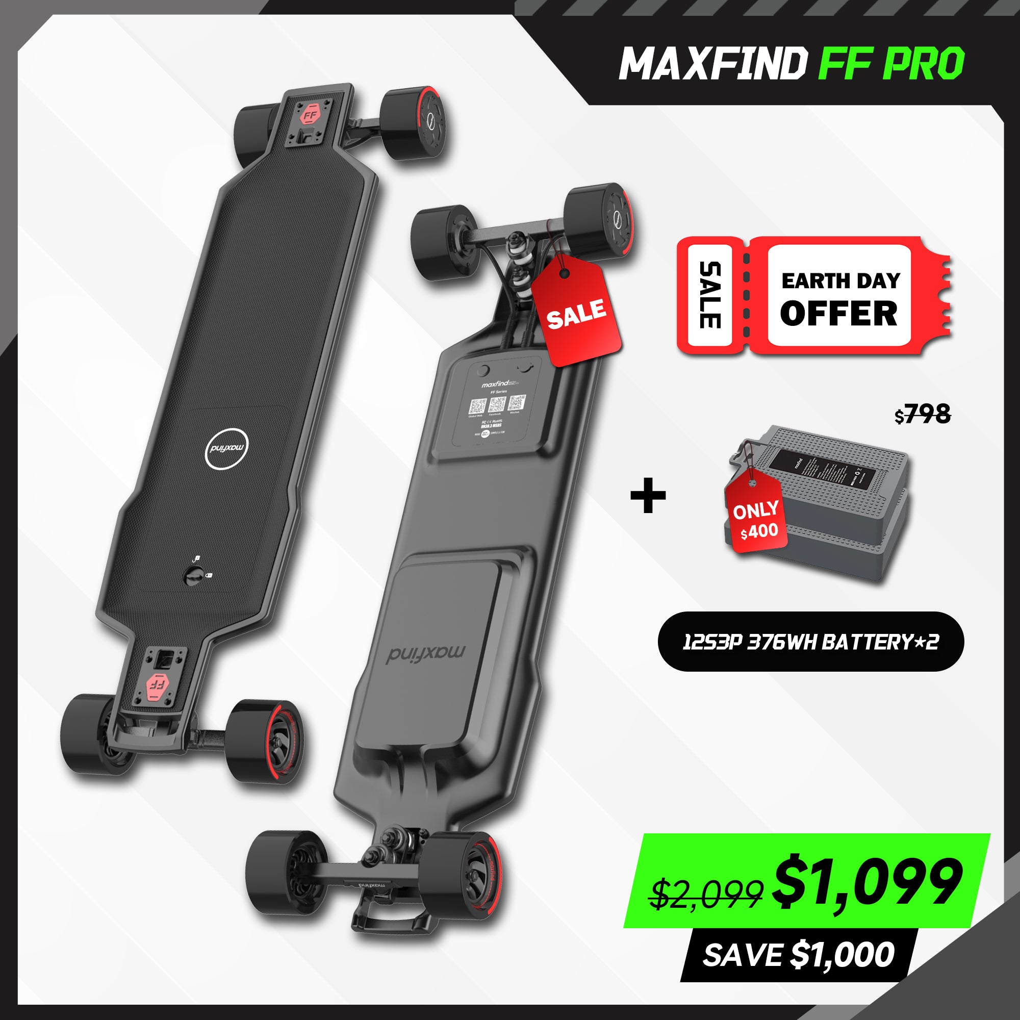 Remote Electric Skateboard Longboard Adults - MAXFIND FF PRO